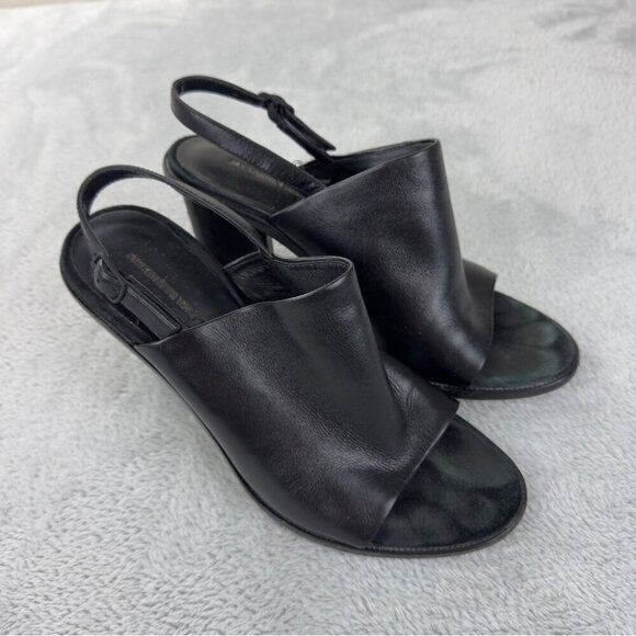 Alexander Wang Black Leather Heels Women’s Size 8 US/38 EU - Picture 1 of 11